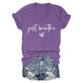 thumbnail image 4 of LUOGENLI T-shirts pour Femme pour Femmes T-Shirt Décontracté de la Saint-Valentin à Imprimé Cœur Lettre Col Rond Manches Courtes T-Shirt T-shirts pour Femmes T-shirts Graphiques T-shirts de la Saint-Valentin Violet G, 4 of 4