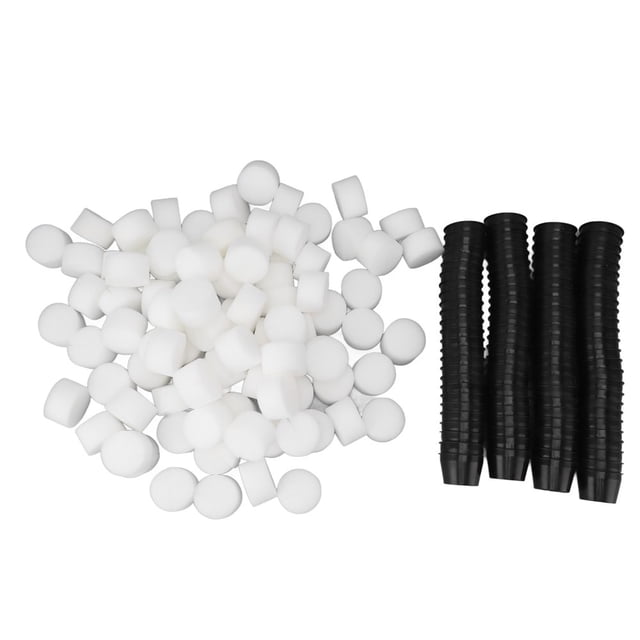 POINTERTECK 100 Set Hydroponic Grow Baskets Sponges Circular Planting Baskets Plant Growth Sponges White