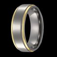 thumbnail image 2 of Quitessential Tungsten Laser Polished Gold Plated Men's Ring, 2 of 4