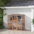 thumbnail image 2 of PawHut Catio Outdoor Cat House Wooden Cat Enclosure w/ Bridge, Resting Box, 2 of 10