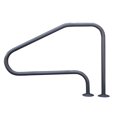 thumbnail image 1 of Saftron 48"x32" 4 Bend InGround Pool Return to Deck Rail, Graphite Gray, 1 of 9