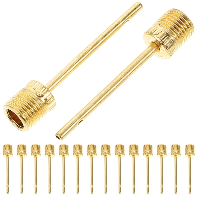 BRIGHTFUFU 50Pcs Metal Pump Needle Golden Adaptor for Basketball and Football Inflation for Fan Gear