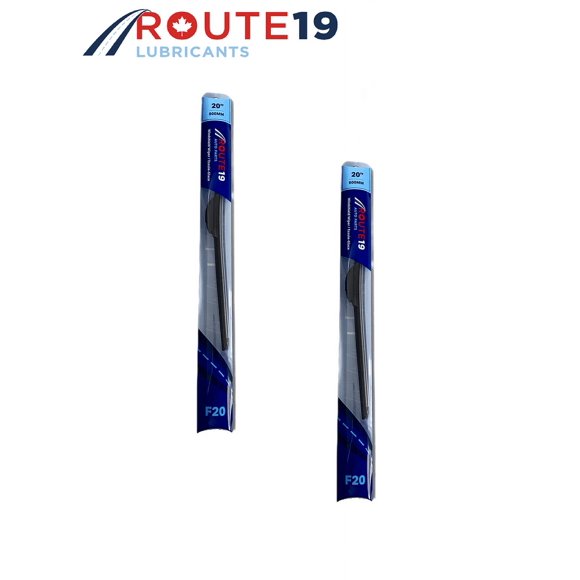 Balais d'Essuie-glace en Caoutchouc pour Pare-Brise 20 Pouces Premium 4 Saisons en J – Ensemble 2 Pcs, Ajustement Multiple