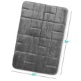 thumbnail image 2 of Clara Clark Bathroom Rugs, Velvet Memory Foam Bath Mat, Ultra Soft Non Slip and Absorbent - Tiled - Large - Gray, 2 of 6
