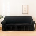 thumbnail image 4 of 2024 1 Piece Sofa Slipcover with Pleated Ruffled Skirt Washable High Stretch Durable Furniture Protector 3 Seater Pine Green, 4 of 13