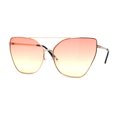 thumbnail image 3 of Womens Oversize Metal Rim Cat Eye Designer Sunglasses Gold Orange Yellow, 3 of 4