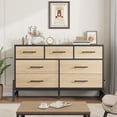 thumbnail image 3 of Dresser for Bedroom – 52" Wide 7 Drawer Dresser with Storage, Freestanding Wooden Chest for Bedroom, Closet, or Living Room, Modern Drawer Dresser in Natural Oak Finish, 3 of 7