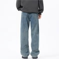thumbnail image 4 of RKSTN Mens Pants Plush Thick Jeans With Elastic Drawstring Loose Oversized Straight Leg Pants Long Pants Soft Comfortable Workout Pants, 4 of 5