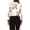 thumbnail image 3 of INSPIRE CHIC Blouson Bomber pour Femme Coupe Ajustée Léger à Fermeture Éclair Blanc Rose TP, 3 of 8