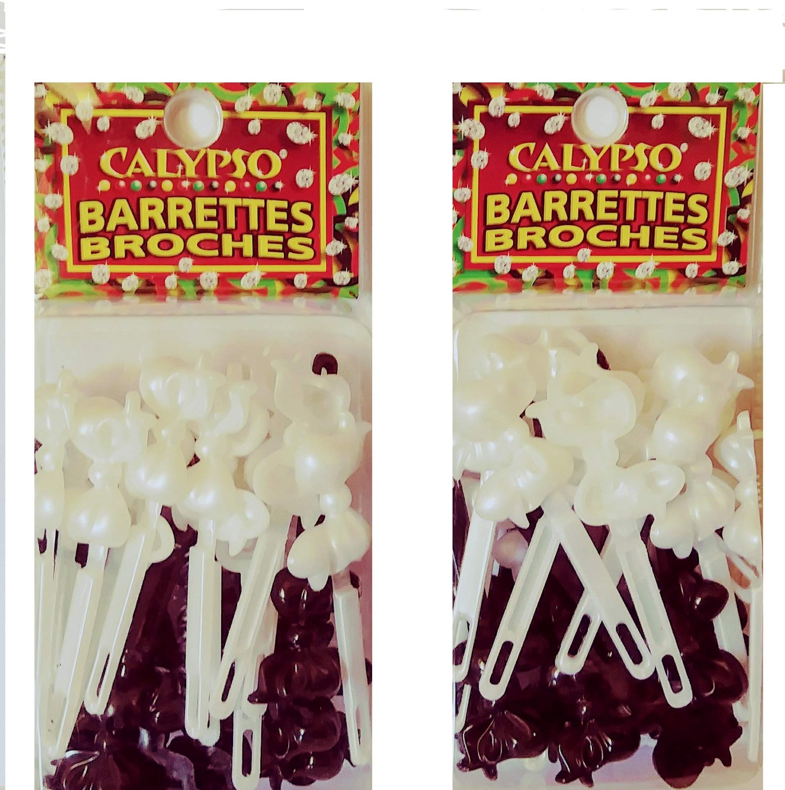 Calypso Barrettes pour Cheveux, Nœuds, Noir, Blanc