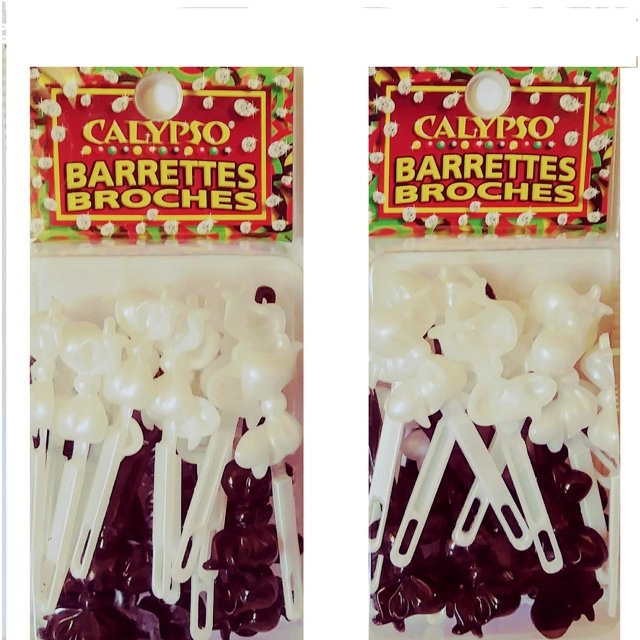 Calypso Barrettes pour Cheveux, Nœuds, Noir, Blanc