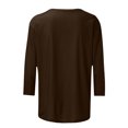 thumbnail image 5 of HKEJIAOI Blouse pour Femmes 3/4 Manches Imprimé Floral Col Rond 4XL Manches Trois-Quarts Femme Top, 5 of 5