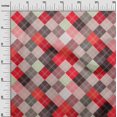 thumbnail image 3 of oneOone Viscose Jersey Red Fabric Check Sewing Craft Projects Fabric Prints By Yard 60 Inch Wide, 3 of 4
