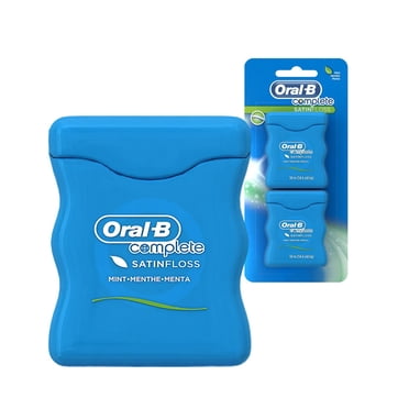 Oral-B Satin Dental Floss, Comfort Grip, Mint, 2pk (50m Each)