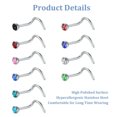 thumbnail image 2 of MesaSe 30Pcs Nose Studs 20G Nose Rings Mix Color Surgical Steel Nose Piercing Jewelry Women, 2 of 8