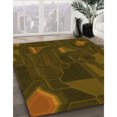 thumbnail image 3 of Ahgly Tapis Rond Lavable en Machine Intérieur Transitionnel Brun Bronze Foncé, 3 Pieds Rond, 3 of 7