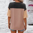 thumbnail image 4 of Besolor Chemises d'Été à Manches Courtes pour Femmes Col Rond Fendu sur le Côté Blouse Décontractée Ample pour Sortir, 4 of 4