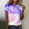 thumbnail image 2 of TSADFHJI Sweat Shirts Women Plus Size Womens Spring Summer Colorful Printed Short Sleeve O Neck T Shirt Top S, 2 of 5