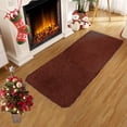 thumbnail image 1 of Plush Velvet Fleece Bath Mat - Ultra Soft & Water Absorbent, Non-Slip Backing, Machine Washable, Modern Solid Color Bathroom Rug, Brown, JKODE, 1 of 8