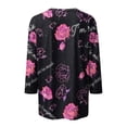 thumbnail image 3 of Hot Sale!! Hauts de la Saint-Valentin à Manches 3/4 pour Femmes Grande Taille Tunique à Col Rond Tenues Douces pour la Saint-Valentin Violet + m, 3 of 4