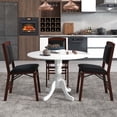 thumbnail image 2 of Costway 4-Person Dining Table Wooden Kitchen Table with Solid Rubber Wood Frame for Kitchen White, 2 of 10