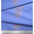 thumbnail image 1 of Soimoi Blue Crepe Silk Fabric Artistic Leaves Printed Fabric 1 Yard 42 Inch Wide, 1 of 3