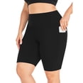 thumbnail image 2 of Wlynlyn Plus Size Biker Shorts for Women High Waisted Compression Yoga Tights Quick Dry Workout Shorts, 2 of 6