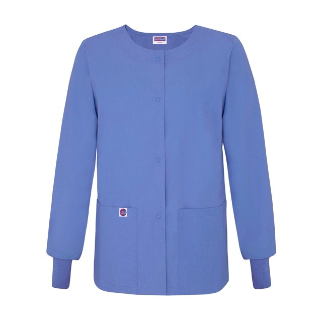 Sivvan Womens Scrub Warm-Up Jacket/Front Snaps - Round Neck