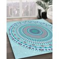 thumbnail image 3 of Ahgly Company Machine Washable Indoor Rectangle Transitional Blue Koi Blue Area Rugs, 7' x 10', 3 of 7