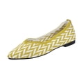 thumbnail image 1 of Yellow Womens Flats Color Block Knit Mesh Breathable Pointed Toe Closed Toe Slip On Low Cut Lightweight Casual Spring Summer Daily Wear Shoes Size 41, 1 of 9
