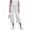☪453-White, variant on Nuoqisi Women's Solid Color Drawstring Denim Loose Pocket Cropped Pants - Relaxed Fit Jean Capris with Adjustable Waist for Casual Summer Style