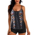 thumbnail image 2 of EGNMCR Swimsuit Women Two Piece Bathing Suits Floral Print Tank Tops With Boyshorts Tummy Control Swimming Suits,, 2 of 6