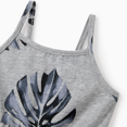 thumbnail image 4 of PatPat Family Matching Leaf Print Tee or Strap Dress Cotton Grey Set, 4 of 6