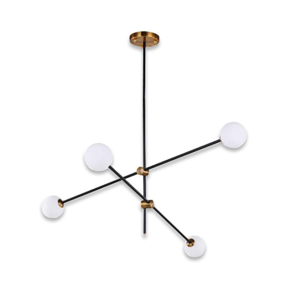 PENDENTIF PALO<br>Design moderne pour s'adapter à n'importe quel espace<br><br>Suspension avec structure en métal, verre blanc et détails en laiton.<br>Conception du luminaire : Spoutnik