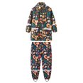 thumbnail image 1 of Children‘s Boys Girls Dinosaur Rainbow Printed Button Rain Jacket Hooded Windproof Raincoat, 1 of 7
