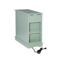 thumbnail image 4 of Linon Bartow Multi Function Storage Accent Table USB Charging in Aqua Blue Wood, 4 of 16