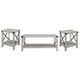 thumbnail image 1 of 3-Piece Rustic Wood and Metal Accent Table Set - Stone Gray, 1 of 5