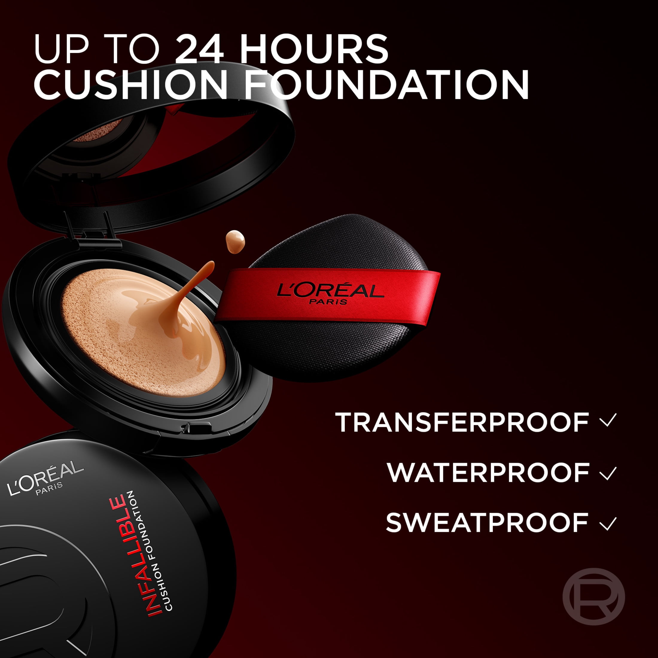 L'Oréal Paris Fond de Teint Cushion Infallible Fresh Wear, Couvrance Respirable jusqu'à 24H, W130,