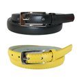 thumbnail image 1 of CTM® Ceinture Mince en Cuir pour Robe, Lot de 2, 3/4 Po, Noir + Couleur (Femmes), 1 of 5