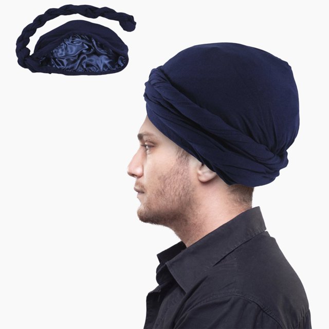 Turban Cap For Men Stretch Head Wraps Elastic Turban Scarf Tie For Hair Pre-Tied