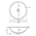 thumbnail image 4 of 15.25-in. W Round Bathroom Undermount Sink Set In White - Chrome Hardware AI-22840, 4 of 6