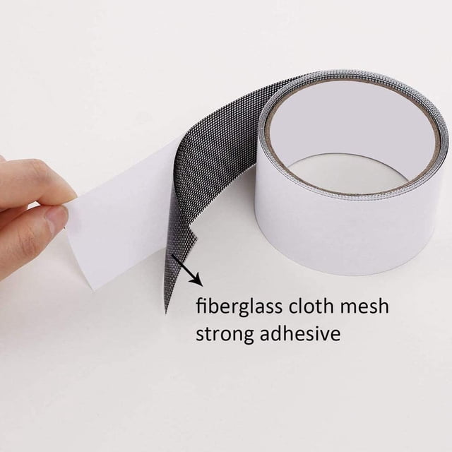 GFHFHITJ Carpet Rake Door and Window Screen Repair Program, Fiberglass Mesh Coverage Repair Program, Strong Adhesive Window Vinyl Screen Patch, Suitable for Cov
