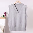 thumbnail image 2 of MeetoTime Chandail Sans Manches pour Femme, Col en V, Basique, Uniforme, Tricot, Camisole Tricotée, 2 of 7