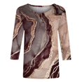 thumbnail image 4 of XZNGL Hauts à Manches 3/4 pour Femmes Mode pour Femmes T-Shirt Ample Imprimé Blouse à Manches 3/4 Col Rond Hauts Décontractés T-Shirts en Coton Femmes T-Shirts pour Femmes Mode T-Shirts à Manches 3/4 pour Femmes, 4 of 4
