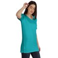 thumbnail image 2 of Inkmeso Plain Basic Tshirt Long Length Tee Short Sleeve Workout Top For Women, 2 of 9