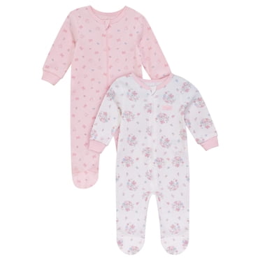 Disney Minnie Mouse ensemble 2mcx de dormeuses avec pieds en coton biologique pour filles.