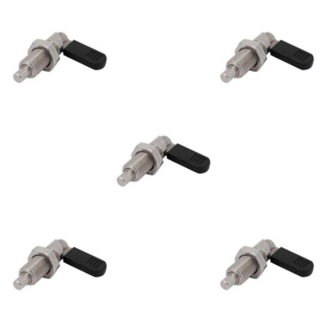 VONKY Stainless Steel L Type Indexing Plungers Fine Thread Locking Bolts Silver M12-5 5Set