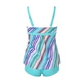 thumbnail image 4 of VEKDONE Two Piece Swimsuits for Women Plus Tankini Tummy Control Bathing Suit Ruffles Tankini Top with Bikini Bottoms Light Blue,M, 4 of 4