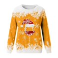 thumbnail image 4 of TIMIFIS Cadeaux de Noël Chandails à Col Rond pour Femmes Hauts Décontractés d'Hiver Verre de Vin Rouge Bonnet du Père Noël Imprimé Chandail à Manches Longues Bonne Année, 4 of 4