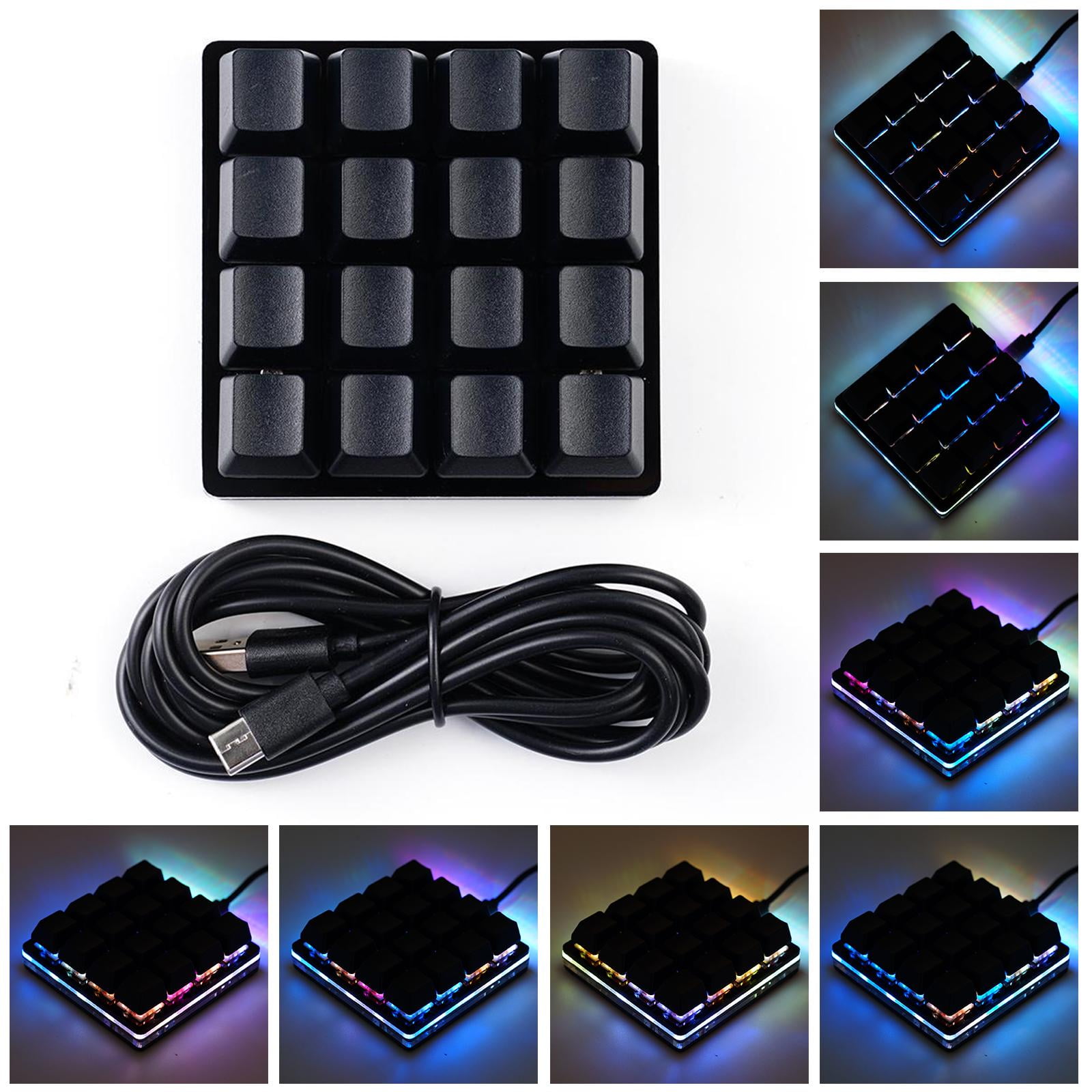 16-key Black Keypad Mechanical Keyboard Custom Shortcut New~ Programmable N3T7